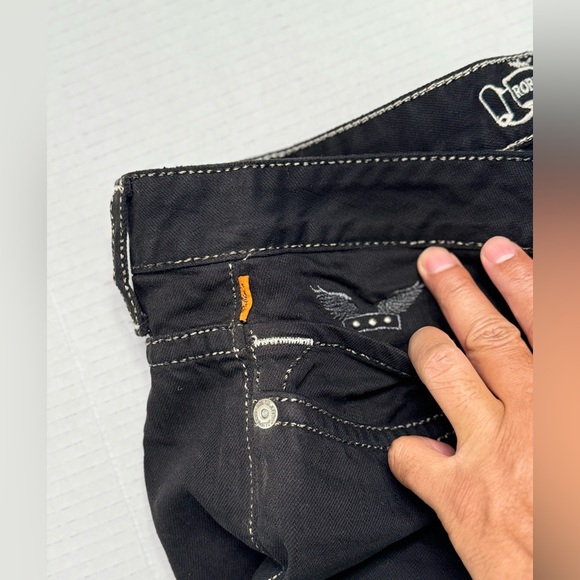 New Men's ROBIN'S JEAN sz 44 Crystal & Studs Denim Short - Picture 5 of 10